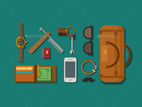 Hipster Elements Laying on Surface - Man-made Objects Objects