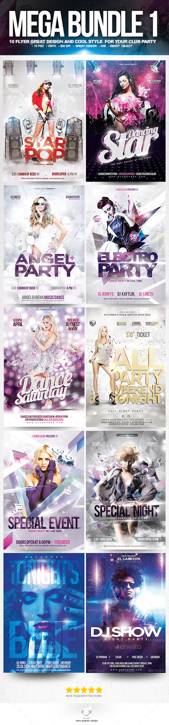 Mega Bundle Flyer Club Party - Clubs & Parties Events
