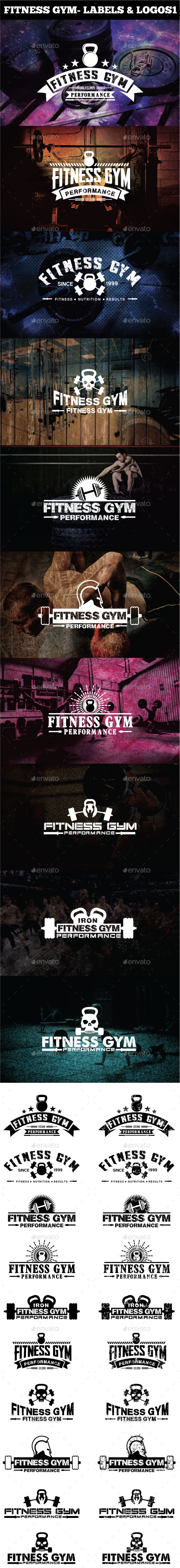Fitness Gym - Labels & Logos - Badges & Stickers Web Elements