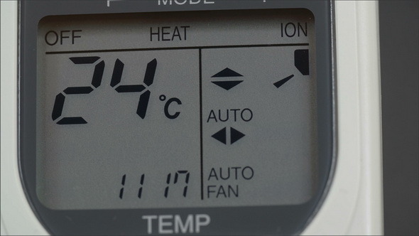 Screen of an Aircon Machine with Temperatures