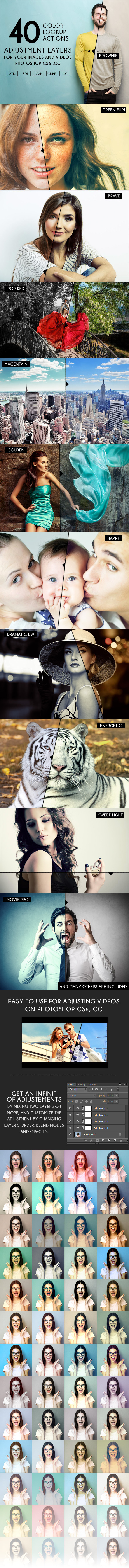 40 Color Adjustment Lookup Actions - Photo Effects Actions