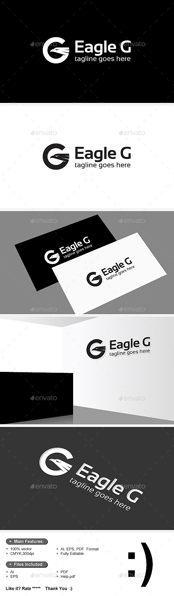Eagle & G Letter Logo - Letters Logo Templates