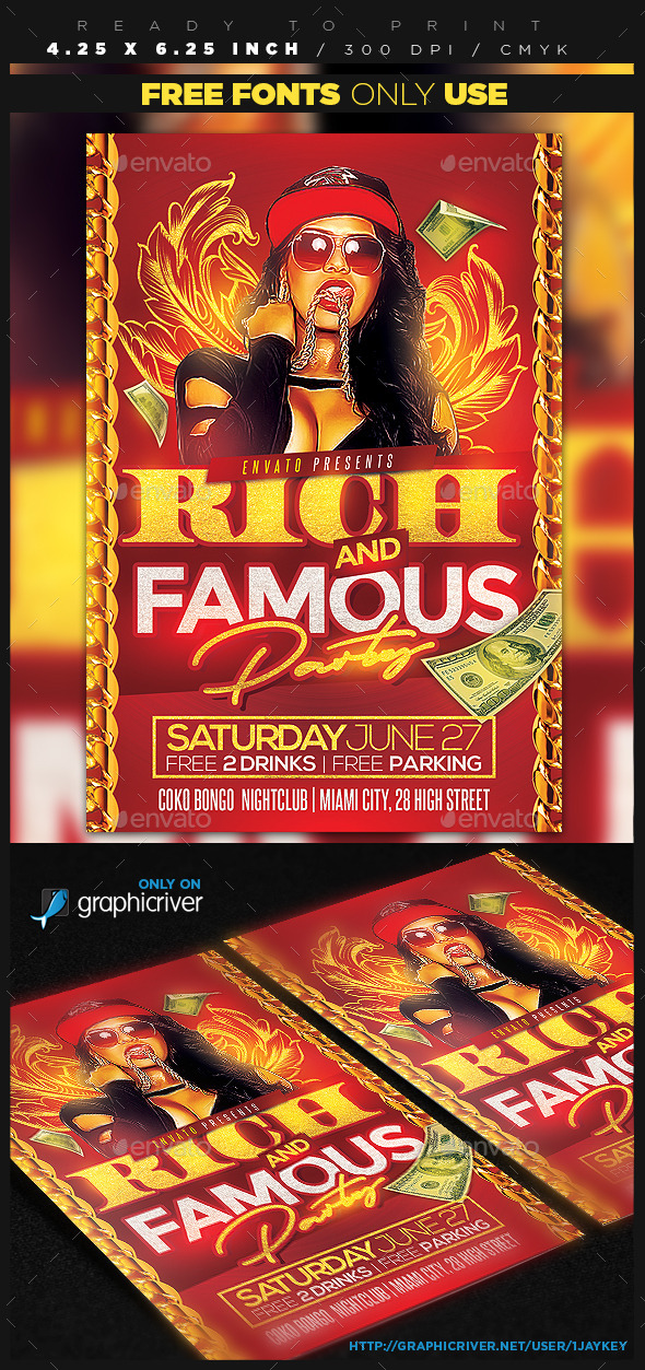 Rich and Famous Party Flyer - Clubs & Parties Events