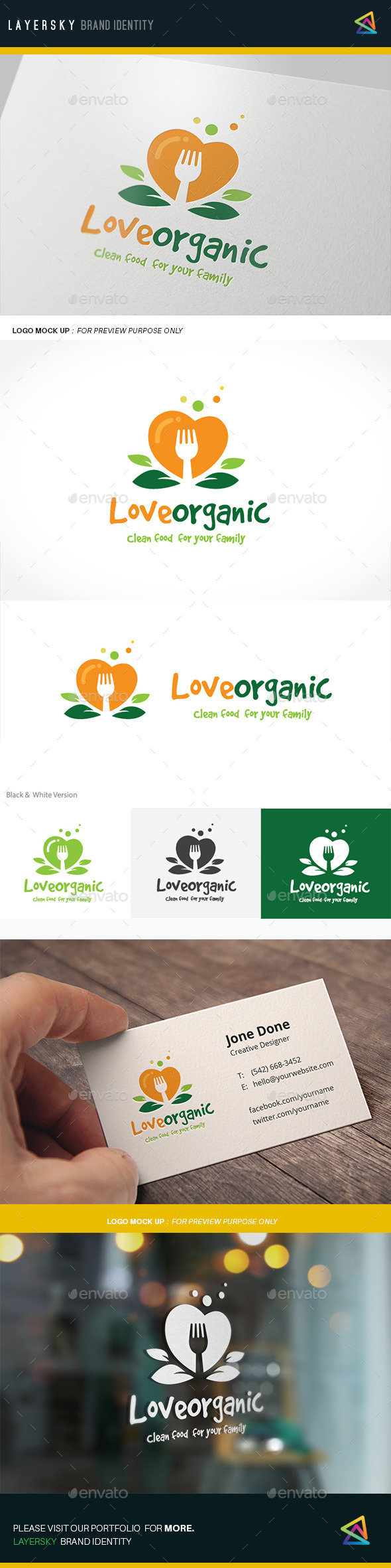Love Organic - Food Logo Templates