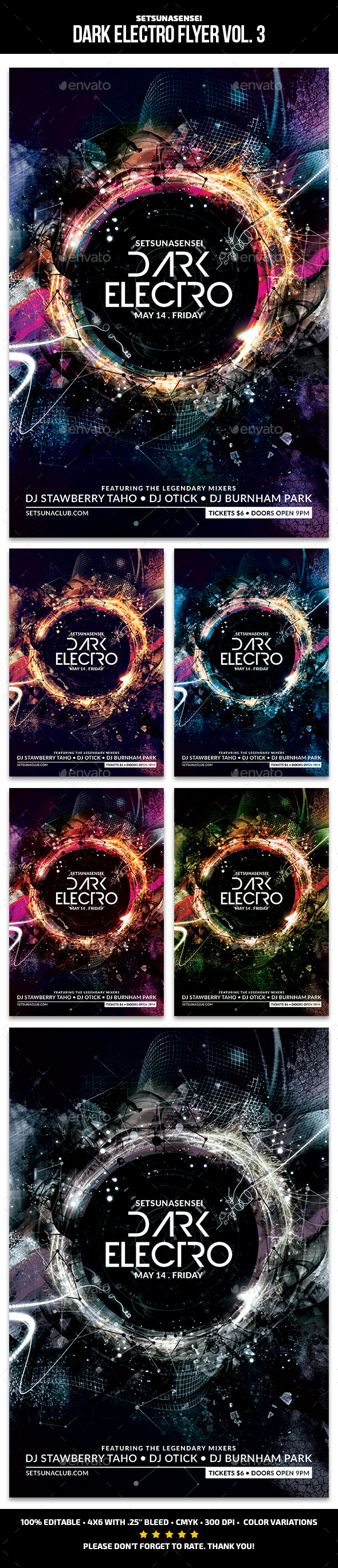 Dark Electro Flyer Vol. 3 - Clubs & Parties Events