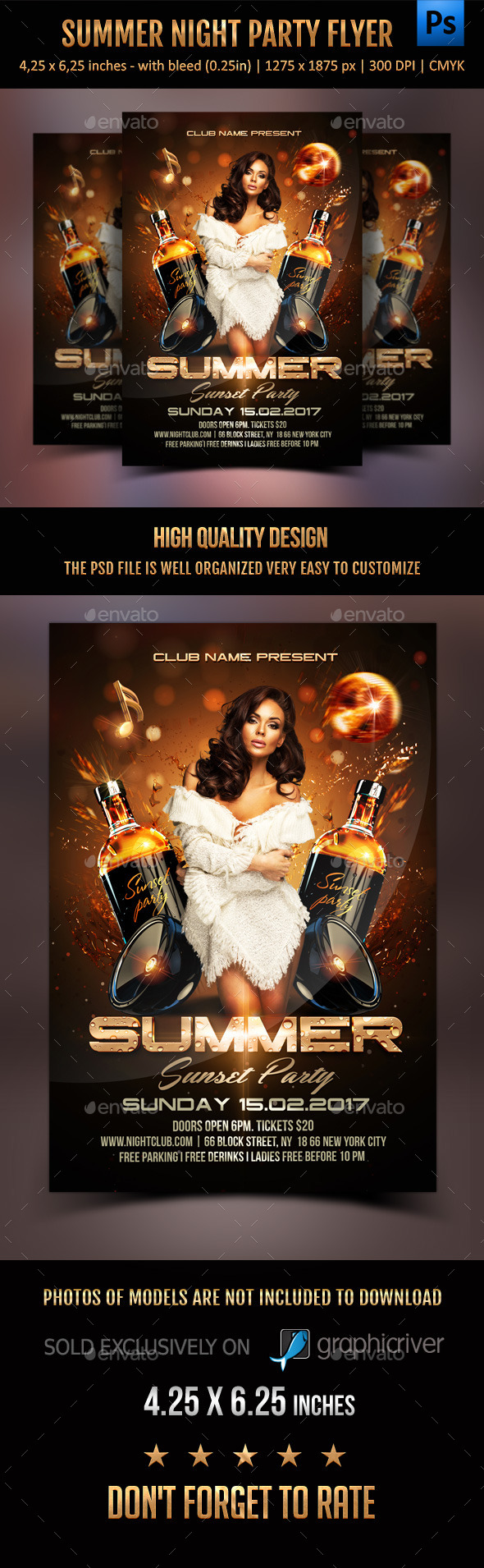 Summer Sunset Party Flyer - Clubs & Parties Events