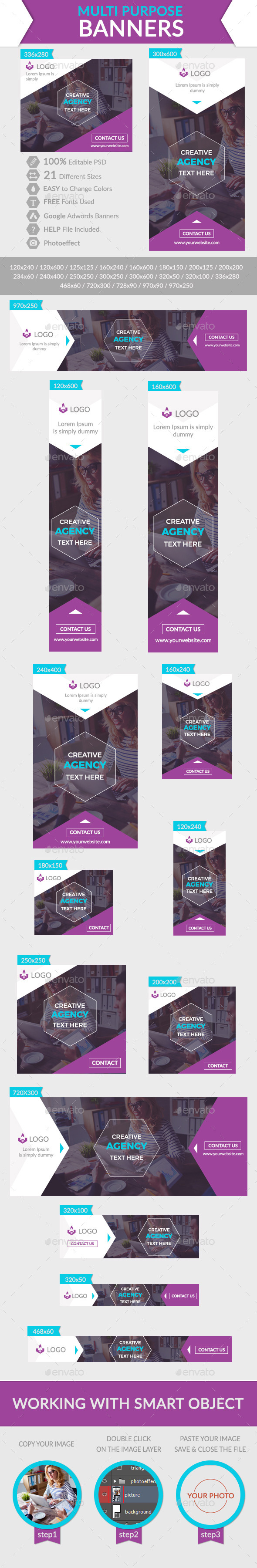 Multi Purpose Banners - Banners & Ads Web Elements