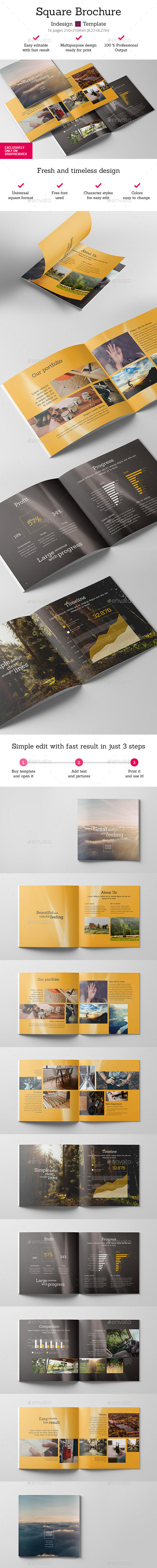 Square Brochure Indesign Template - Brochures Print Templates