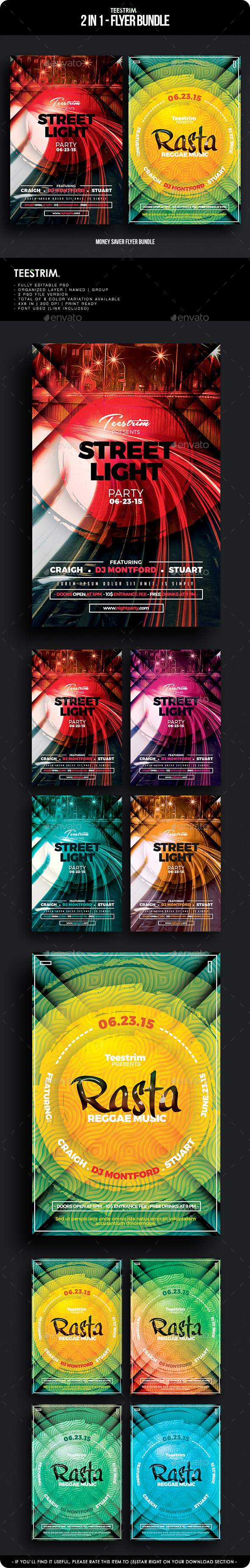 2 in 1 - Flyer Bundle V.3 - Clubs & Parties Events