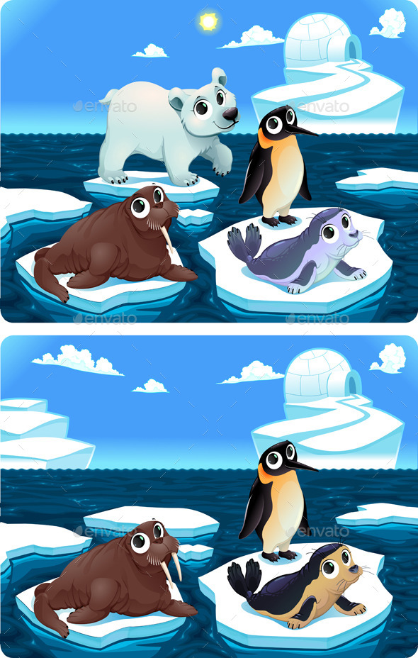 Spot the Differences - Animals Characters