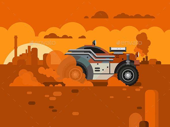 Driving Fast Retro Car Through Desert - Man-made Objects Objects