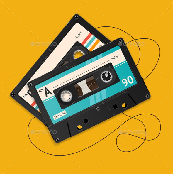 Broken Vintage Audio Tape - Retro Technology