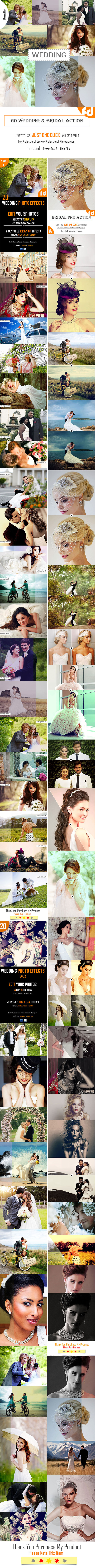 60 Wedding & Bridal Actions Bundle - Photo Effects Actions