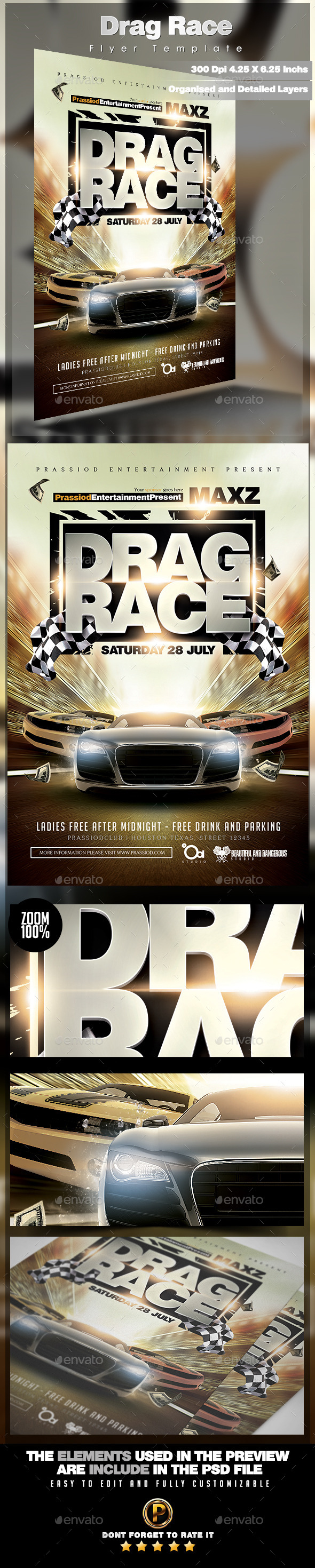 Drag Race Flyer Template - Miscellaneous Events