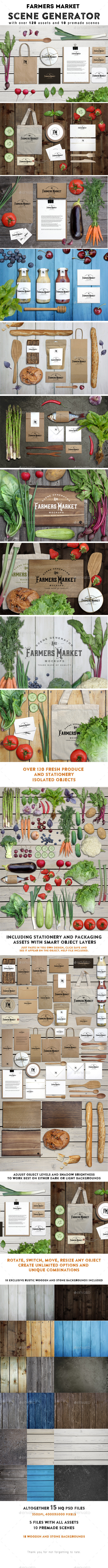 Farmers Market Scene Generator - Hero Images Graphics