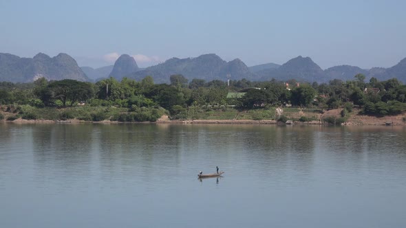 A fisherman on the Mekong River.