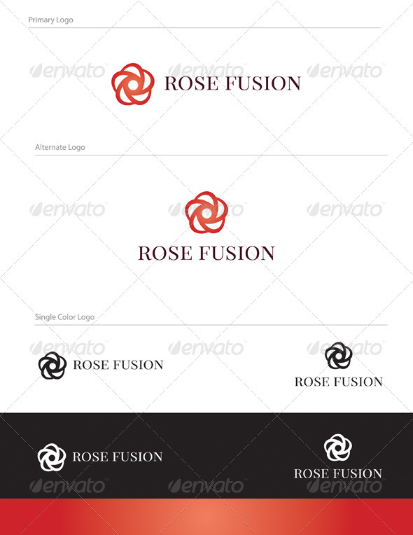 Rose Fusion Logo Design - NAT-004 - Nature Logo Templates