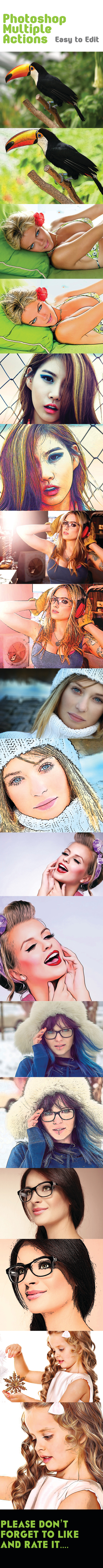 Photoshop Multiple Actions - Photo Effects Actions
