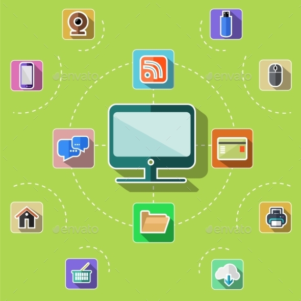 Web, Computer, Mobile Icons - Web Technology