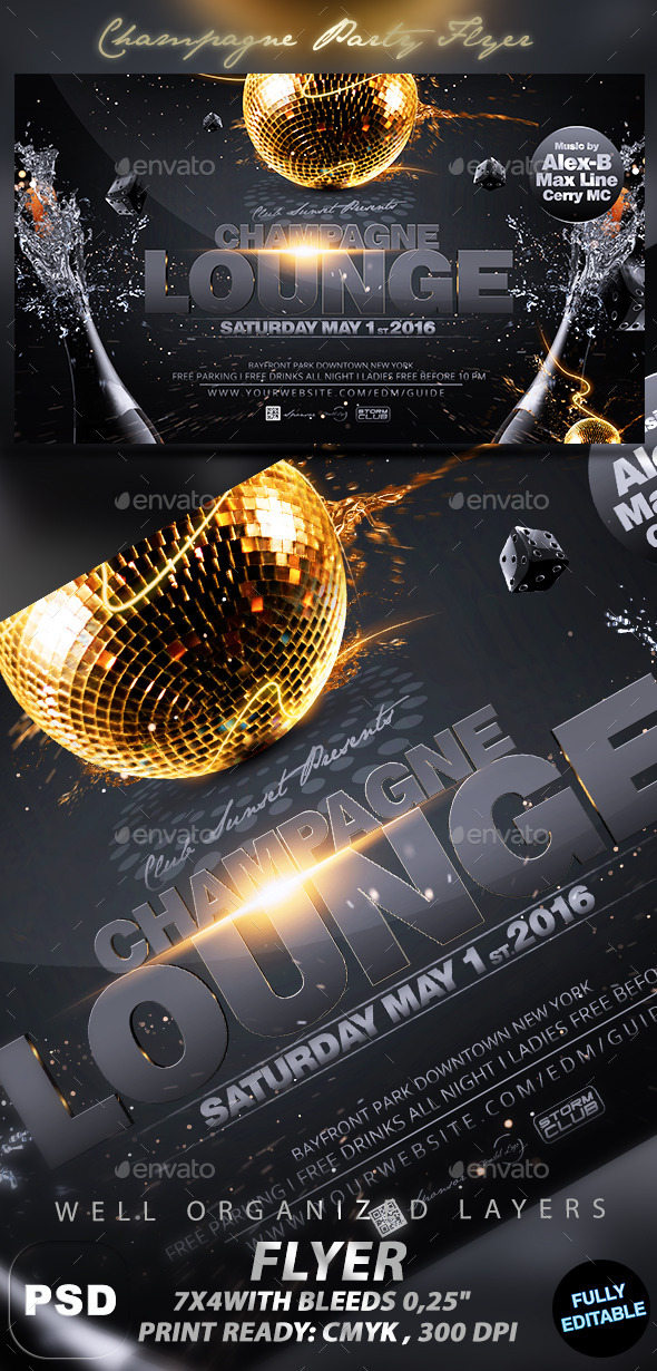 Champagne Party Flyer - Events Flyers