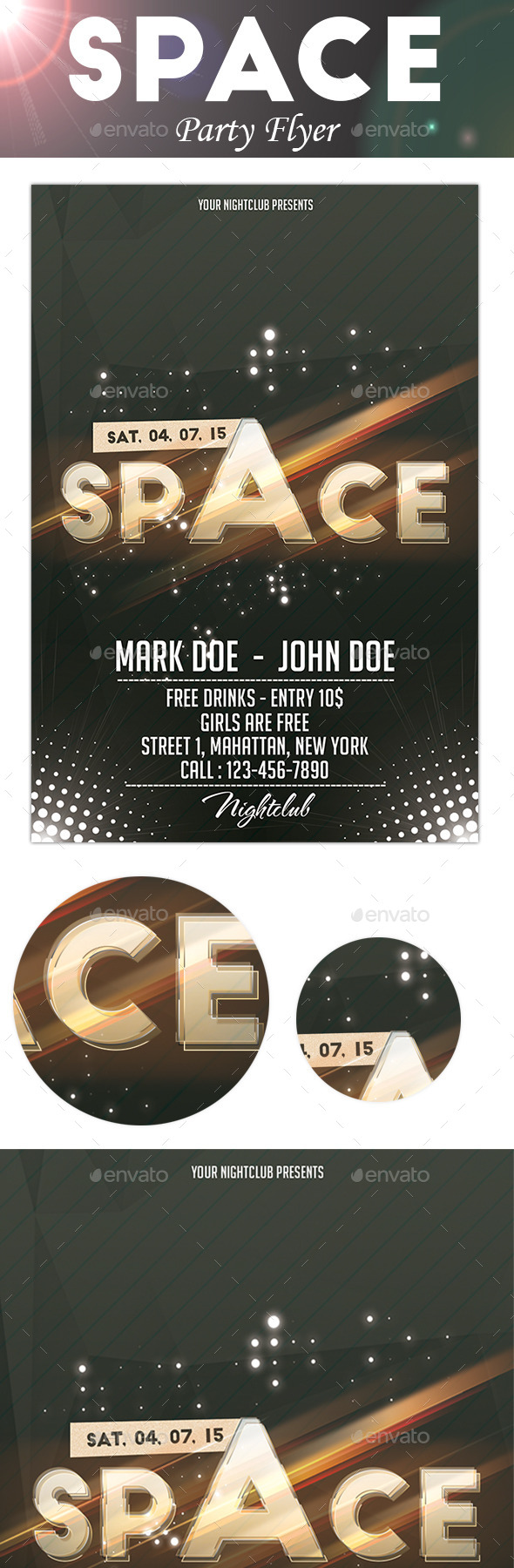 Space Party Flyer - Clubs & Parties Events