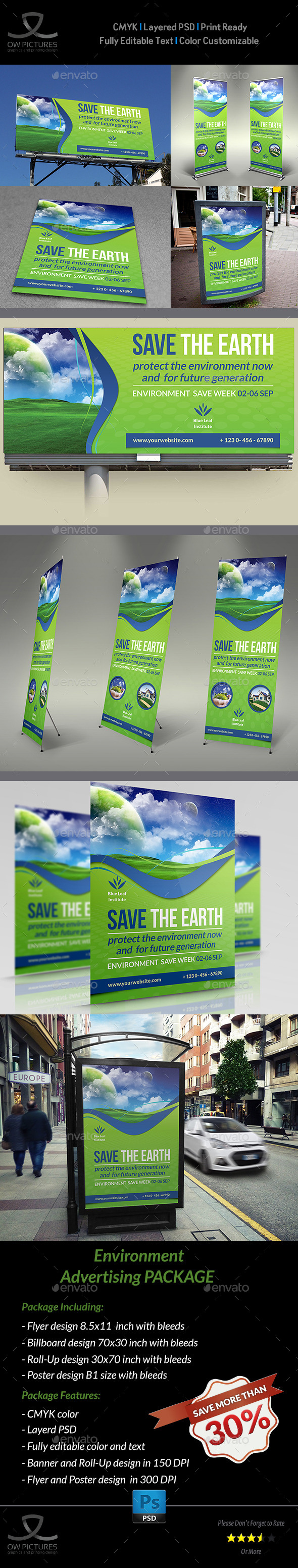 Environment ECO Advertising Bundle - Signage Print Templates