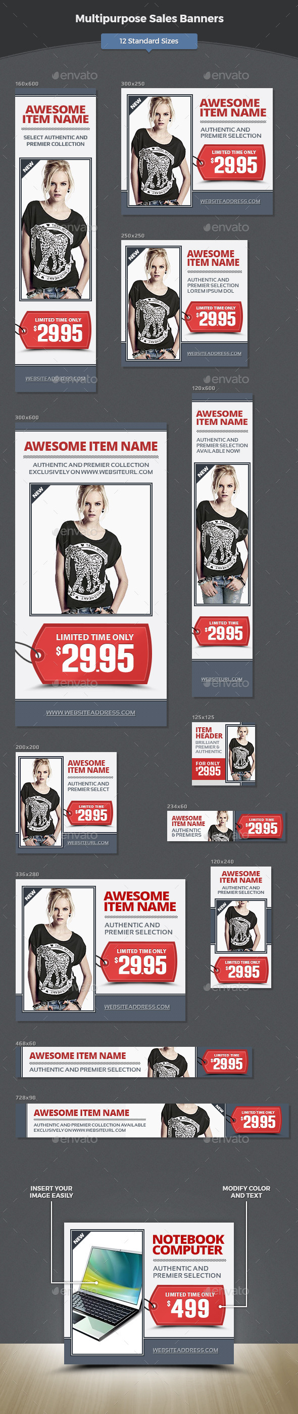 Multipurpose Sales Banners - Banners & Ads Web Elements