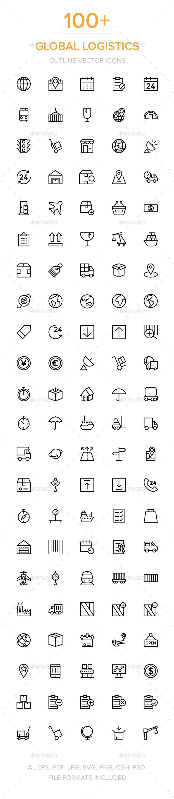 100+ Global Logistics Vector Icons - Icons