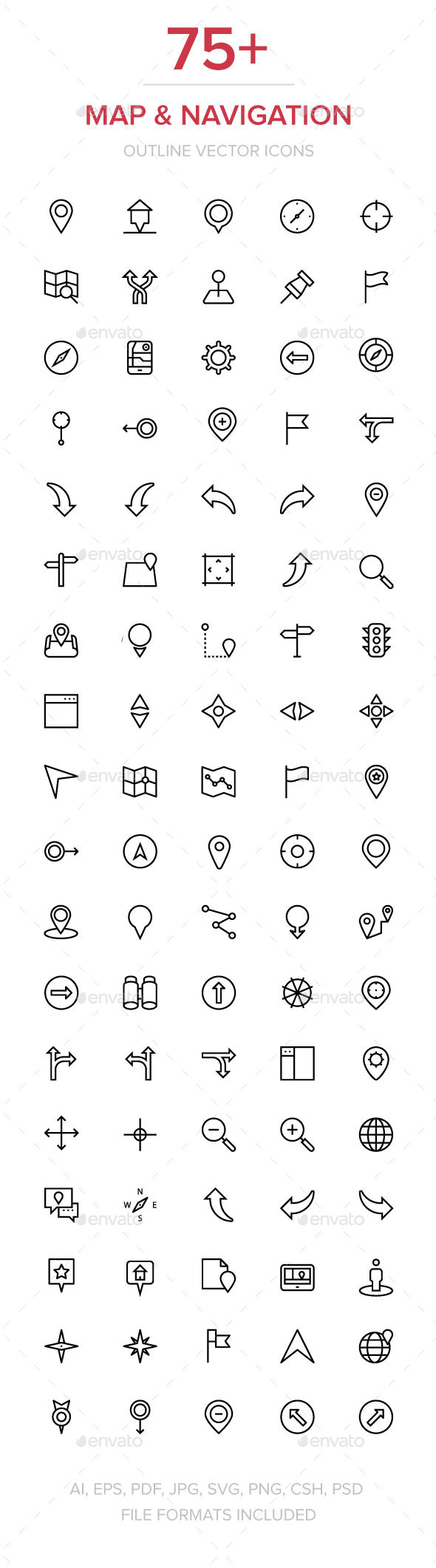 75+ Navigation Vector Icons - Technology Icons