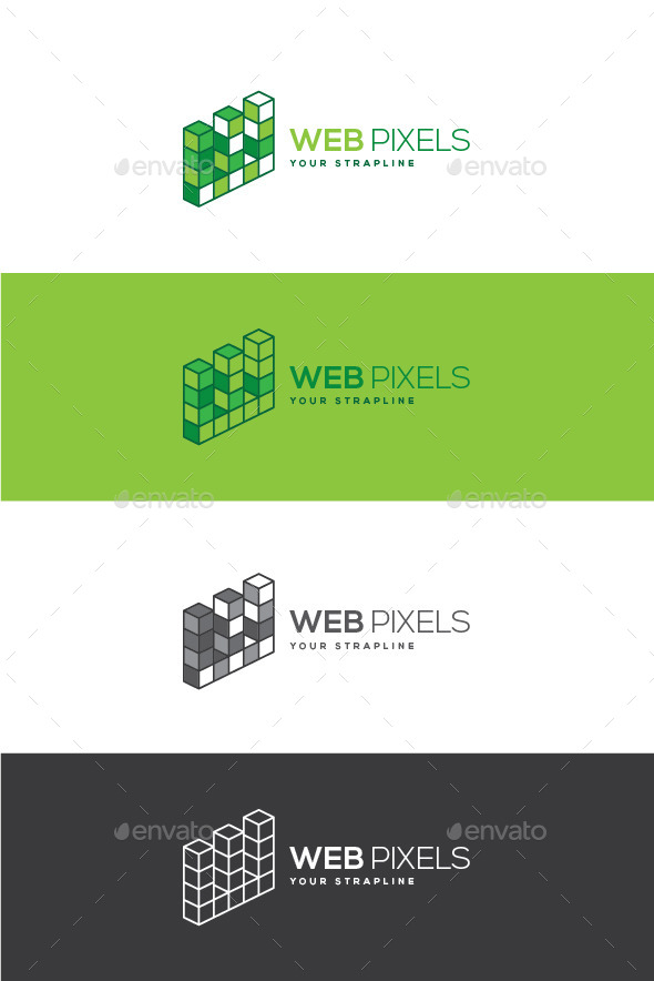 Web Pixels Letter W Logo - Letters Logo Templates