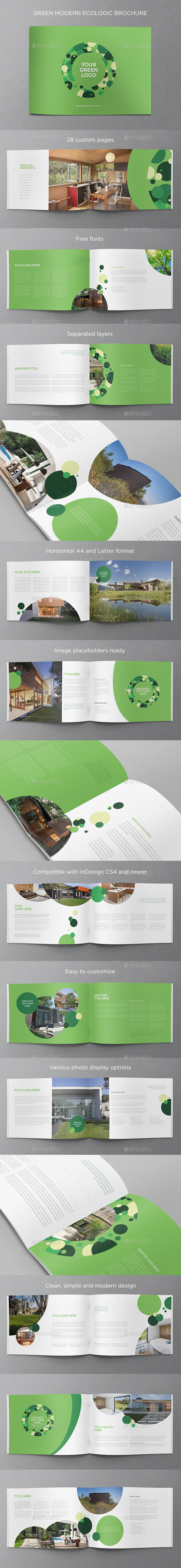 Green Modern Ecologic Brochure - Brochures Print Templates