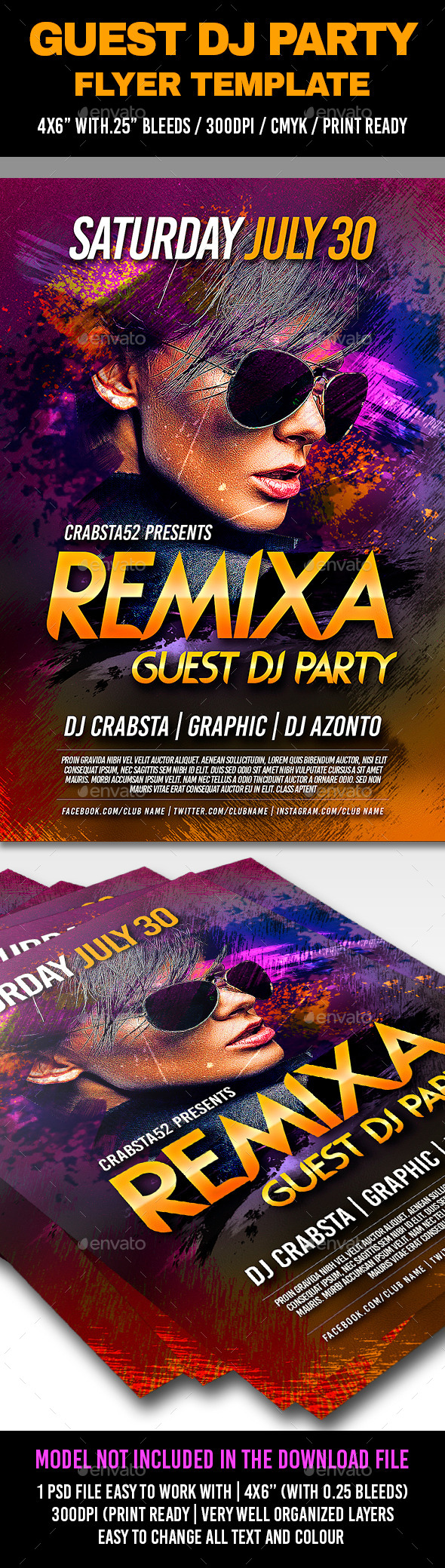 Guest Dj Party Flyer Template - Clubs & Parties Events