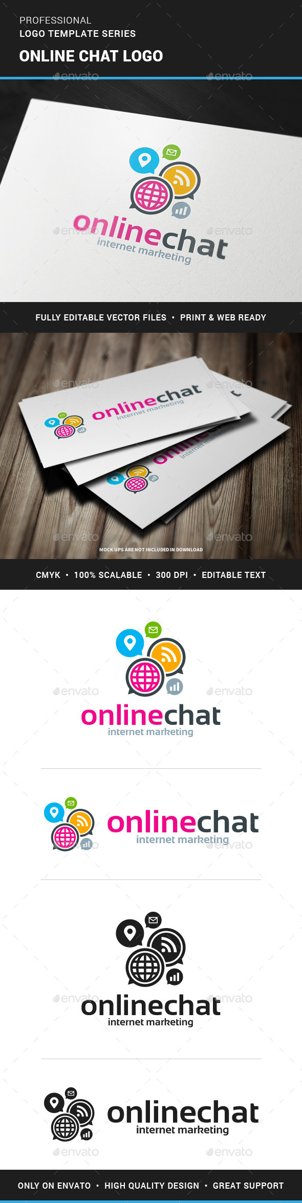Online Chat Logo Template - Symbols Logo Templates