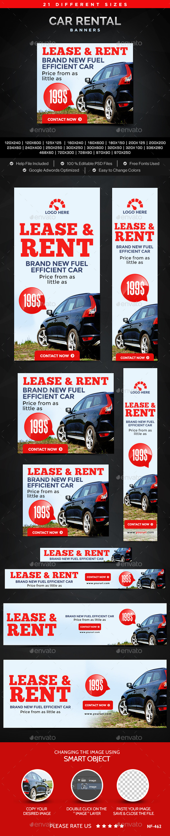 Car Rental Banners - Banners & Ads Web Elements