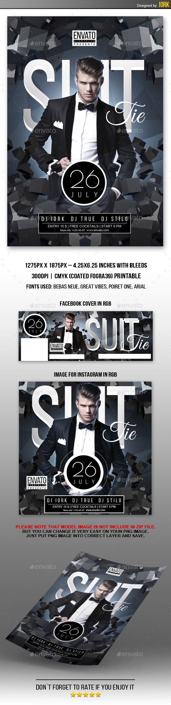Suit and Tie Party Flyer - Flyers Print Templates