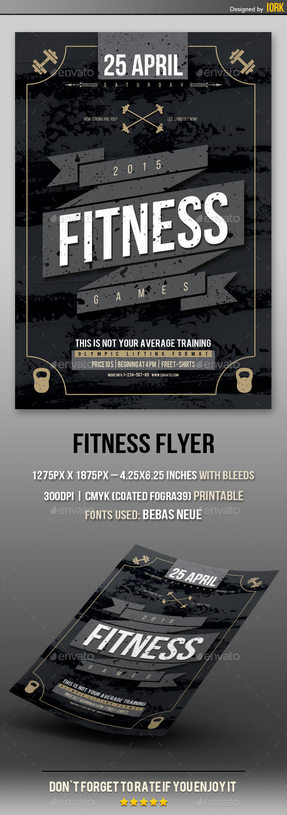 Fitness Vintage flyer - Flyers Print Templates