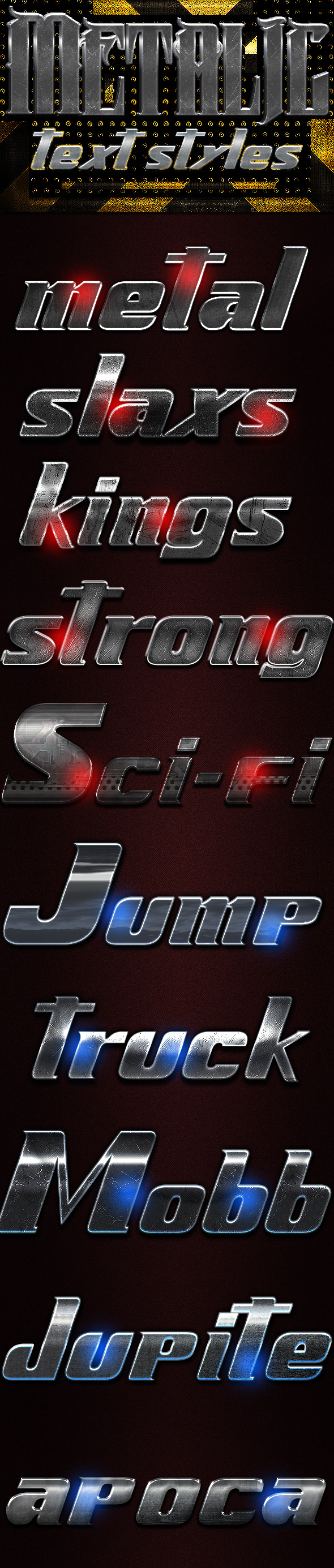 Metalic Text Styles - Text Effects Styles