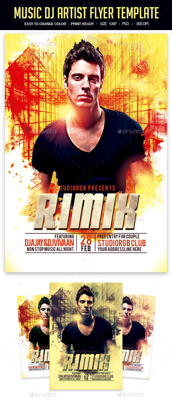 Music Dj Artist Flyer Template - Clubs & Parties Events