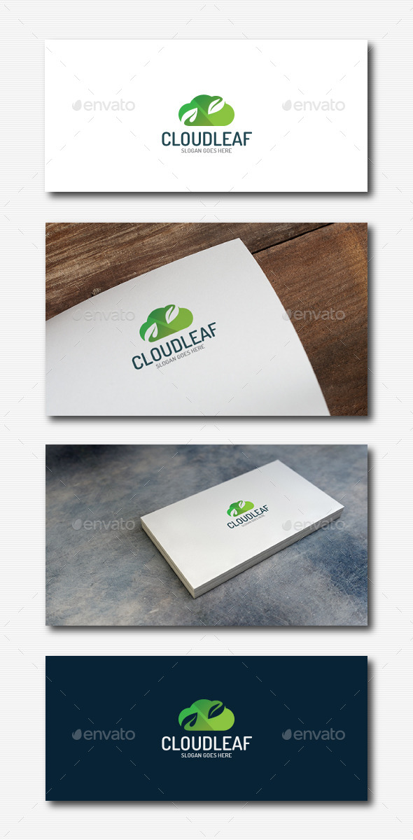 Cloud Leaf Logo - Nature Logo Templates