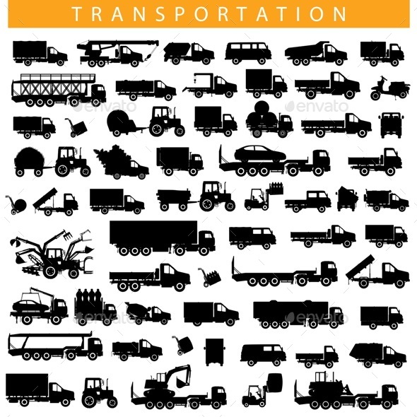 Vector Transportation Pictogram - Industries Business