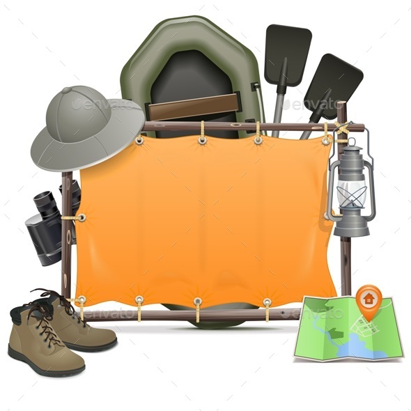 Vector Camping Frame - Travel Conceptual