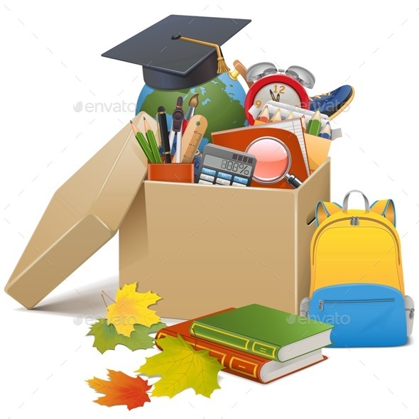 Vector School Box - Seasons/Holidays Conceptual