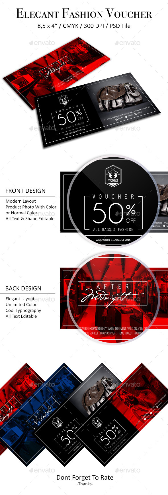 Elegant Fashion Voucher - Loyalty Cards Cards & Invites