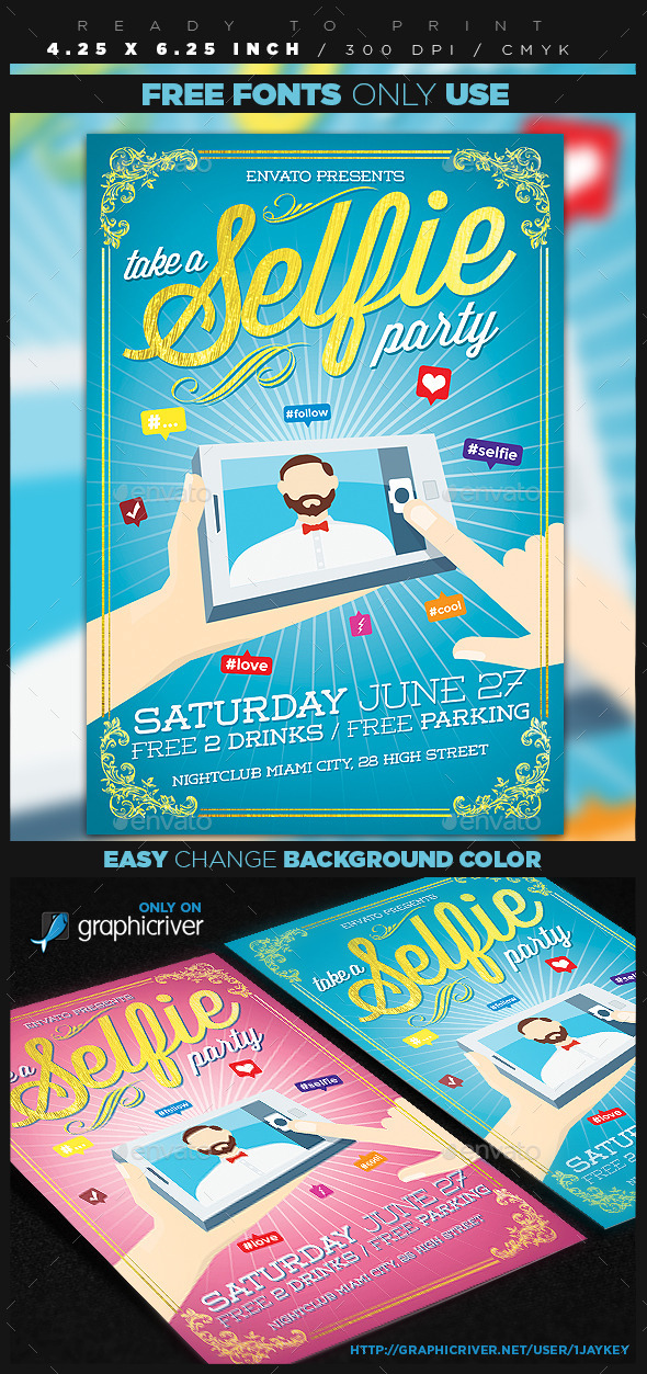 Selfie Party Flyer - Clubs & Parties Events