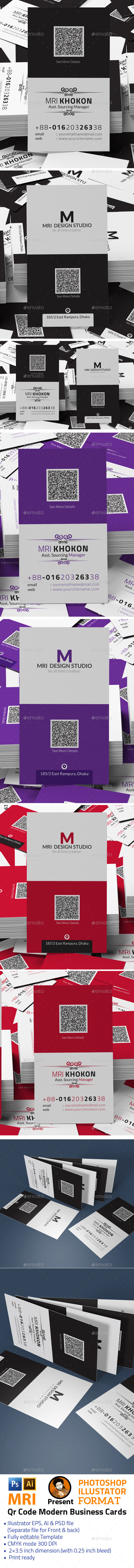 Qr Code Modern Business Cards - Business Cards Print Templates