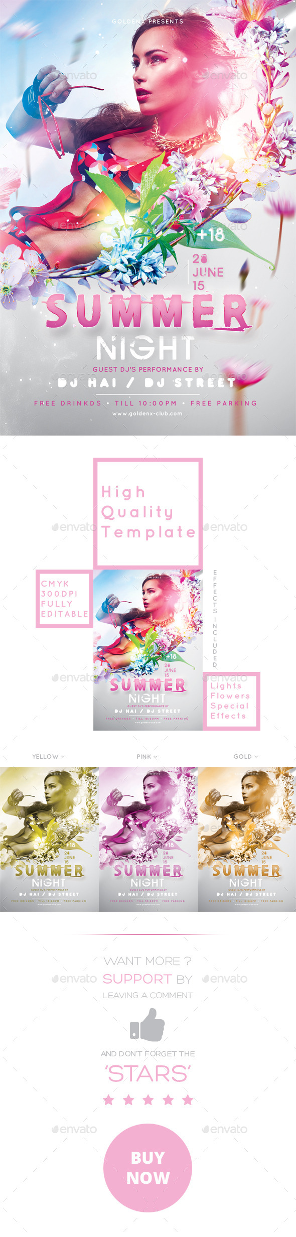 Summer Night Flyer Template - Clubs & Parties Events