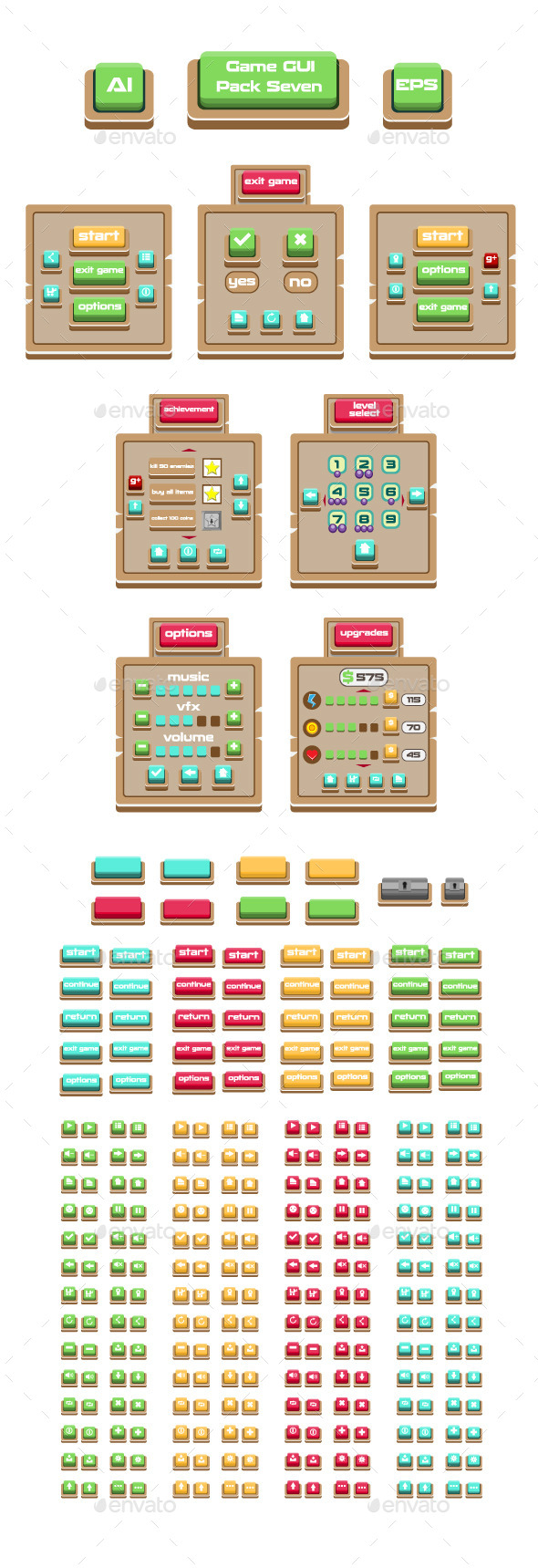 Game GUI Pack Seven - User Interfaces Game Assets