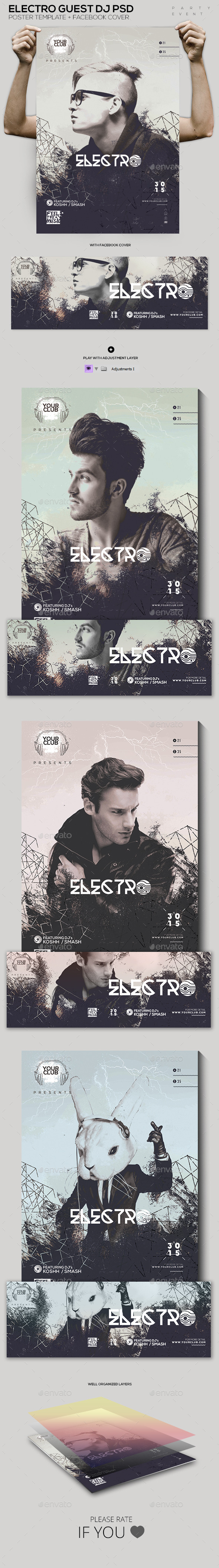 Electro Guest DJ PSD Template - Clubs & Parties Events