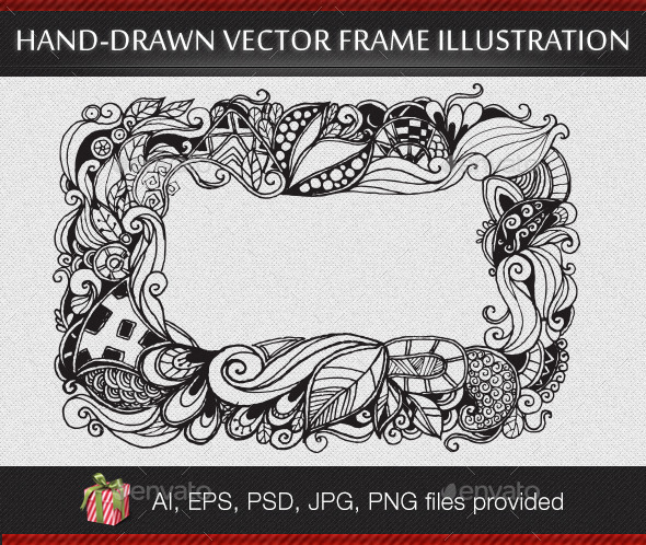 Abstract Hand-drawn Vector Frame Illustration - Borders Decorative