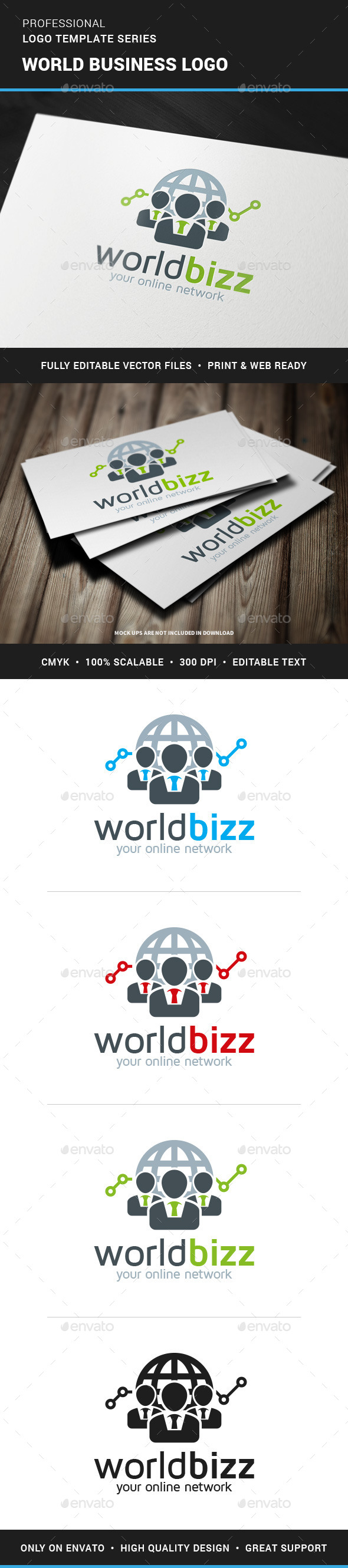 World Business Logo Template - Humans Logo Templates